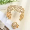 Conjunto de Pulsera y Anillo de Flor de Doble Capa Fresco Elegante de Moda de Nicho Transfronterizo Europeo y Americano Adecuado para Vacaciones Diarias de Mujeres