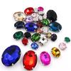 Misto transfronteiriço 30 peças cristal costurado à mão strass oval formato de ovo garra única com furo acessórios DIY acessórios para vestuário