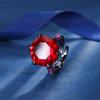 Anillo de personalidad de oro negro redondo de corindón de imitación chapado en oro con fondo de cobre y joyería Zhuang Sheng de 16 mm para mujer