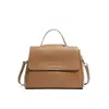 Bolsa Tote Satchel Personalizada de Design de Nicho com Cor Contrastante para Mulheres Couro Genuíno Roupas de Trabalho de Alto Padrão Bolsa de Ombro Único Transversal de Grande Capacidade