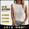 Suéter de Mujer 2026 con Acabado de Alta Gama, Patrón Calado de Verano, Semitransparente, Adelgazante, Cuello Redondo, Jersey, Top de Punto sin Mangas