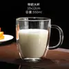 Copo de Água de Vidro Transparente com Isolamento de Camada Dupla Harmony Home, Caneca Criativa Resistente ao Calor para Chá de Flores, Bebidas Geladas, Leite, Frutas, Café