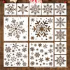 Decoración Europea y Americana para Fiestas Navideñas Plantillas Huecas para Pintar para Patrones DIY Pintados a Mano por Niños, Plantillas para Calcar, Pulverizar y Frotar