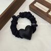 Anillo para el Cabello Estilo Coreano Cuero Texturizado Amor Cuerda para Atar Cola de Caballo Nueva Elegancia Simple Corazón de Melocotón Popular en Internet Cubierta de Cuero para el Cabello de Mujer