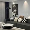 Pintura decorativa sencilla y moderna para sala de estar, mural de pared para TV con elefante en blanco y negro, diseño avanzado, nuevo fondo para sofá, pintura colgante de pared