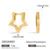 Design Silencioso e Elegante, Estilo Clássico Ouro 18K Aço Inoxidável Estrela de Cinco Pontas Recortada Brilhante Brincos de Aço Inoxidável Joias