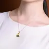 Conjunto de cadena y colgante de cisne para mujer, de plata esterlina S925, chapado en oro, jade hetiano, único, simple y combinable
