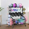 Estante para Mancuernas, Estante de Almacenamiento Móvil, Estante de Almacenamiento para Equipo de Fitness, Pesa Rusa, Cuerda para Saltar, Estante de Almacenamiento para Yoga