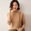 Elegante Suéter Interno de Gola Meia-alta Feminino Outono e Inverno Novo Suéter Solto Versátil Tamanho Grande Pulôver de Cashmere Camisa Base