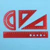 Juego de Reglas de Cuatro Piezas para Instituciones Educativas, Reglas de Aleación de Aluminio con Grabado Láser de Logotipo Personalizado, Suministros de Papelería al por Mayor