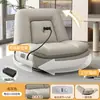Sillón sofá individual, sofá cápsula espacial, sofá reclinable eléctrico giratorio para sala de estar, mecedora multifuncional de cuero WY