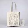 Bolsa de Lienzo para Graffiti Hecha a Mano para Padres e Hijos Bolsa de Lienzo Pintada a Mano DIY para Niños Bolsa de Tela al por Mayor Bolsa para Colorear Impresión de Logotipo