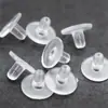 Brincos de Plug de Ouvido de Silicone Cabeça Redonda Transparente Brincos de Disco de Disco Voador Tampões de Ouvido Acessórios de Joias DIY