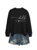 Amazon Ebay Estación Independiente Transfronteriza Casual Simple Elegante Dama Hola Cuarenta Corazón Sudadera de Manga Larga