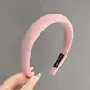 Diadema Francesa Retro con Cabeza de Esponja Corona Alta Borde Ancho Simple Color Sólido Accesorio para el Cabello de Celebridad de Internet de Gama Alta