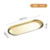 Plato Ovalado Plano de Acero Inoxidable Estilo Coreano Bandeja Dorada para Postres Nordic Ins Suministros de Hotel Plato para Guardar Toallas