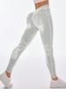 Pantalones deportivos ajustados para correr, de tejido vaquero de imitación, sin costuras, elásticos, de secado rápido, con efecto miel, para fitness y yoga.