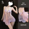 Lingerie Sedutora de Renda Semi-Transparente com Decote em V Profundo e Tiras, Atraente e Tentadora, Roupa para Data Sem Remoção 9468