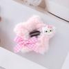 Horquilla de gato de peluche con forma de corazón para niña, accesorio para el cabello con forma de estrella de cinco puntas, estilo BB, para otoño e invierno.