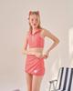 [4 Colores] Traje de Baño Coreano a Cuadros Estilo Ins Lindo para Niña Vacaciones de Aguas Termales Adelgazante Traje de Baño Falda de Tres Piezas