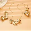 Joyería Transfronteriza Europea y Americana, Collar Exagerado de Flor Dorada, Pendientes, Moda para Mujer, Conjunto de Joyería Versátil y de Alta Gama