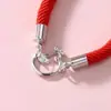 Elegante e Versátil Prata Esterlina 925 Fio Vermelho Simples e Estiloso Doze Signos do Zodíaco Pulso de Frango Cravejado de Diamantes para Mulheres