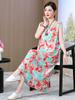 Vestido Nuevo de Algodón y Seda Floral 2026 para Mujer, Estilo Veraniego, Elegante Vestido de Rayón por Encima de la Rodilla para Mamá de Mediana Edad