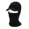 Chapéu Masculino de Inverno com Plus Veludo, Lã Espessa, para Ciclismo ao Ar Livre, Proteção Facial, Proteção de Pescoço, Chapéu de Tricô Quente de Peça Única