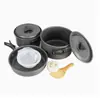 Juego de Ollas para Acampar al Aire Libre para 3-4 Personas, Juego de Utensilios de Cocina Plegables Portátiles, Vajilla de Viaje para Acampar y Viajes por Carretera