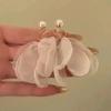 Pendientes de gasa amarilla con diseño de hada Super Fairy 2024, nuevos pendientes de botón para vacaciones en la playa, elegantes y de alta gama.