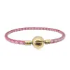Pulsera de Cordón de Cuero Trenzado con Hebilla de Acero de Titanio Logo Panjia Bucle Único Negro Hebilla Redonda de Cuero Pulsera Básica Transfronteriza DIY