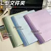 Set de Carpeta con Forma de L de una Sola Página con Gradiente A4, Gruesa de Alto Valor, Gran Capacidad, Clip para Exámenes Estudiantiles, Clip para Almacenamiento de Datos
