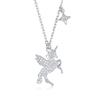 Cao Shi Collar de Unicornio de Colores para Mujer Cadena de Clavícula Pegasus de Diseño de Nicho de Lujo Ligero Colgante Regalo de Cumpleaños de Celebridad de Internet