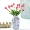 Tulipán flor artificial tacto suave pegamento 5 PE látex silicona decoración hogar sala de estar tulipán simulación flor falsa