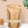 Bolsas de Empaque Coloridas con Ventana Recubiertas de Aluminio, Bolsas de Pie para Alimentos, Bolsas Escarchadas Auto-Sellables, Bolsas de Empaque para Snacks y Frutos Secos