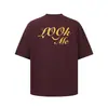 Camiseta Unisex de Manga Corta Estilo Americano Rumei con Estampado de Letras Holgada Moderna para Exteriores Simple Casual