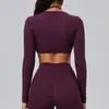 Cárdigan largo de manga larga para mujer, ecológico, de poliéster-spandex reciclado, para yoga, corte ajustado con tiras, prenda exterior para fitness, cubrepiernas deportivo transfronterizo