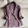 2026 Seda de Amora Seda Genuína Tecido Pesado com Vinco Terno Manga de Cinco Pontos Slim Curto Top Peça de Roupa Externa Feminina Atacado N2AW33863