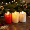 Vela electrónica simulada de lágrima LED, parpadeante, sin humo, decoración del hogar, boda, propuesta, luz de vela para ambiente navideño