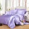 Amazon Conjunto de Color Sólido Imitación Seda, Conjunto de Dormir Suave como la Seda, Conjunto de Cuatro Piezas de Hielo de Seda Lavable, Conjunto de Cuatro Piezas Refrigerante al por Mayor