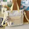 Nova Bolsa de Estudo Patchwork Color-Blocking Estilosa, Fresca, Doce e Estilo College para Alunos do Ensino Fundamental II e Médio, Bolsa Transversal Leve para Viagem