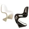Silla Panton silla moderna para el hogar silla de comedor de diseñador silla nórdica silla simple de plástico moderna con respaldo para discusiones y taburete de maquillaje
