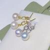 Accesorios de perlas de bricolaje S925 placa ligera de plata esterlina pendientes elegantes hechos a mano soporte vacío joyería de plata pendientes de moda Soporte de plata