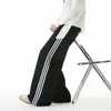 Calça Casual Listrada Color Block Americana Masculina Primavera Nova Calça de Moletom Esportiva Americana Perna Reta Solta Perna Larga Calça Longa Masculina