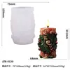 Serie Navideña Vela Aromática Cilíndrica Navideña Molde de Silicona Adornos Decoraciones Resina UV Silicona