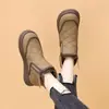 Nuevas Botas de Nieve de Felpa con Cremallera Lateral Estilo Chino para Mujer 2026 Nuevas Botas Cortas de Suela Plana de Invierno Zapatos de Algodón Gruesos Antideslizantes para Dama