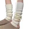 Calcetines de punto JK con pies para Otoño e Invierno para Mujer, Calentadores de Piernas Cálidos de Color Sólido, Calcetines Lindos Japoneses para Pantorrilla, Calcetines Holgados para Botas de Nieve