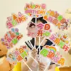 Cartel de "Feliz Cumpleaños" de mano para la primera fiesta de cumpleaños de niños, decoración de ambiente de banquete, letrero de mesa, accesorio para fotos, artículo de arreglo de escena