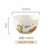 Tigelas e Pratos Desenho Animado de Alto Valor, Tigelas de Arroz Domésticas, Tigelas de Sopa, Pratos de Refeição, Pratos de Sopa, Pratos de Frutas, Louças Criativas Populares Estilo Ins
