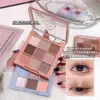 Paleta de Sombras de Ojos Xiaoyumi de Nueve Colores Perlado Mate Brillo Fino Tono Frío Color Iluminador No Fácil de Quitar Maquillaje Atmósfera